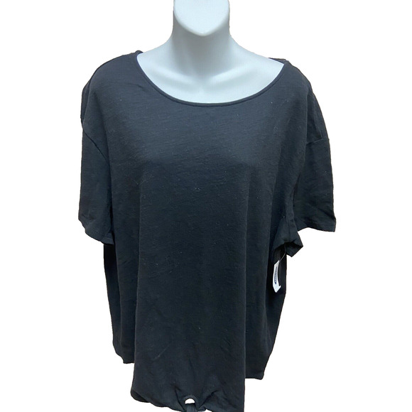 Old Navy Tops - Old Navy Womens Shirt Size XXL 2XL Short Sleeve Black Tie Front New NWT Casual